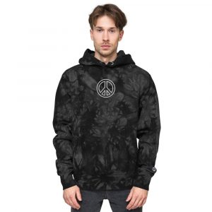 Embroidered PEACE Symbol Champion tie-dye hoodie
