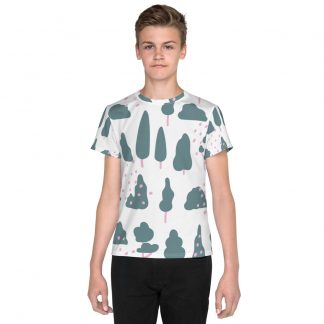 Youth EARTH DAY NATURE Pattern crew neck t-shirt