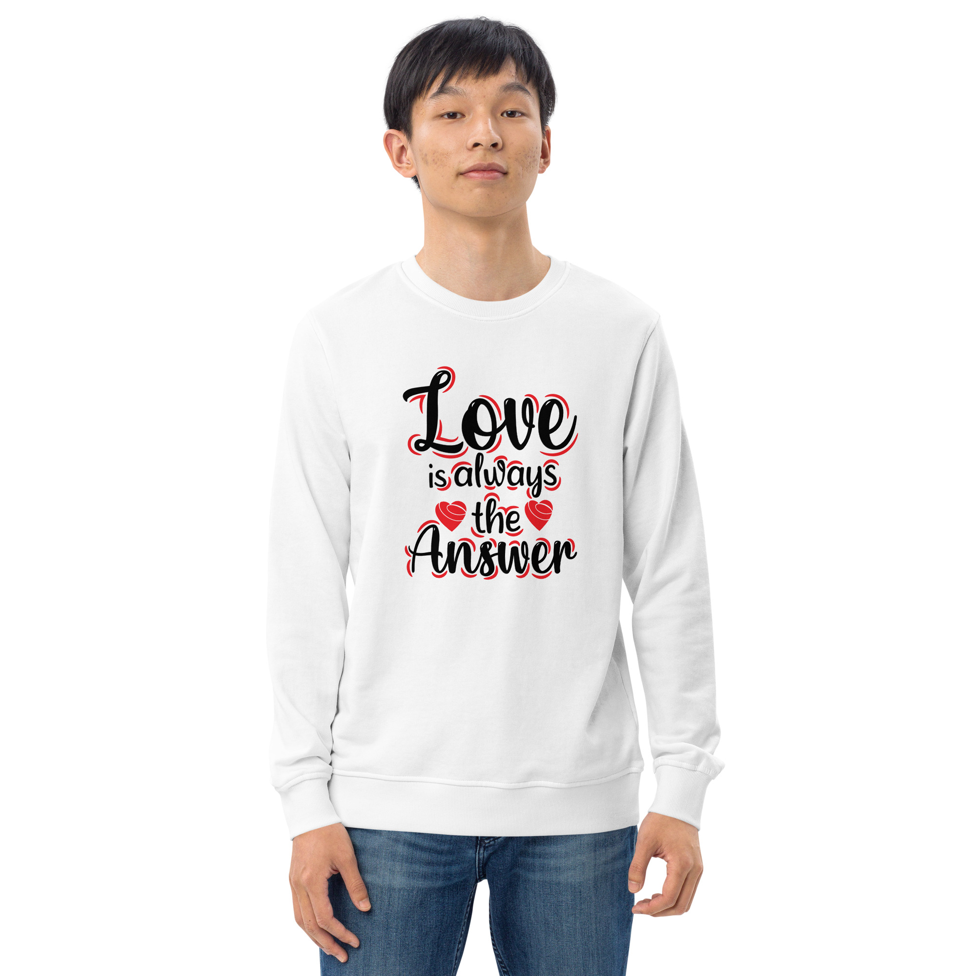 Love is always the answer - Valentine's Unisex Sweatshirt - Image 4