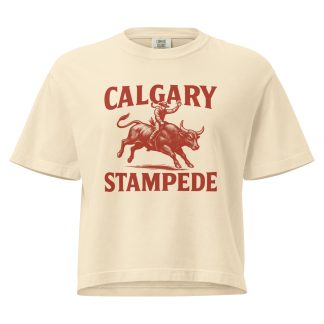 Calgary Stampede Vintage Bull Rider Crop Tee – Women’s Boxy Fit